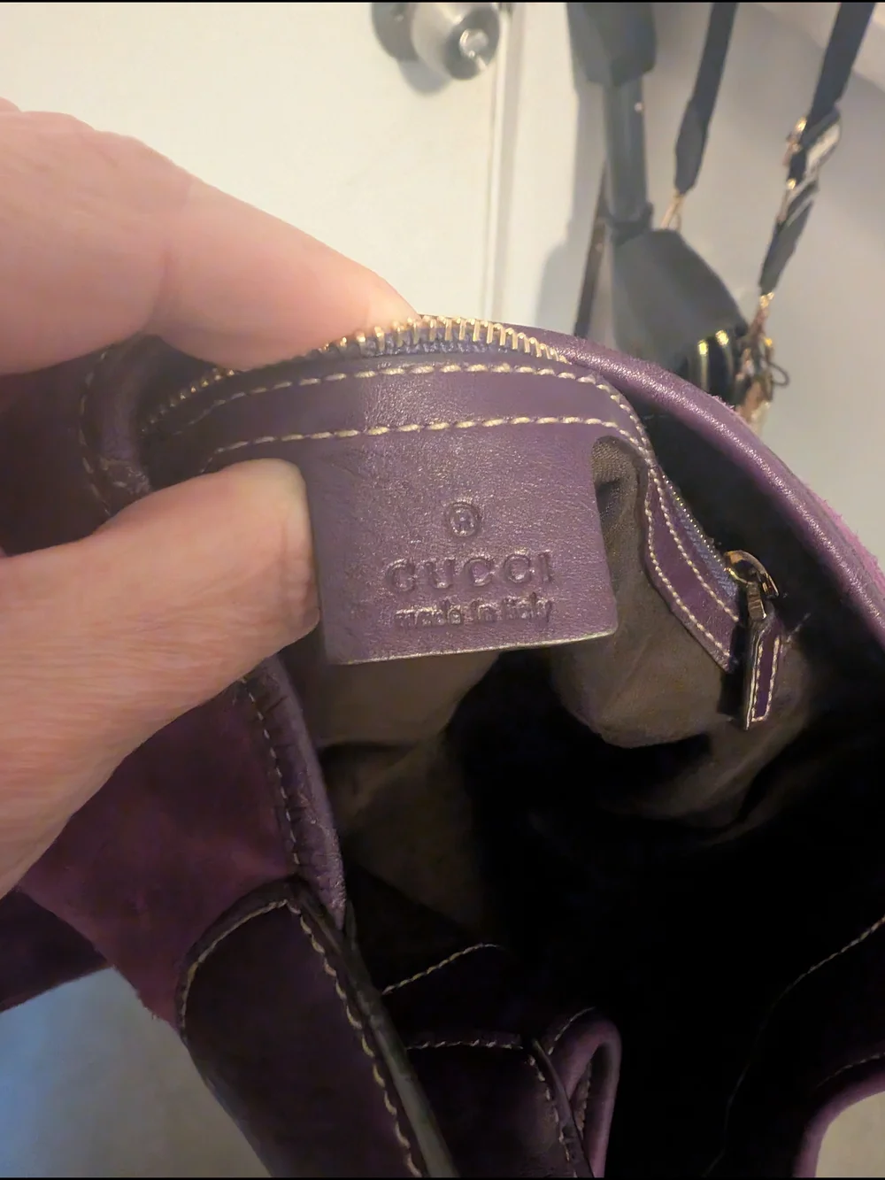 Purple Studded Hobo Shoulder Bag